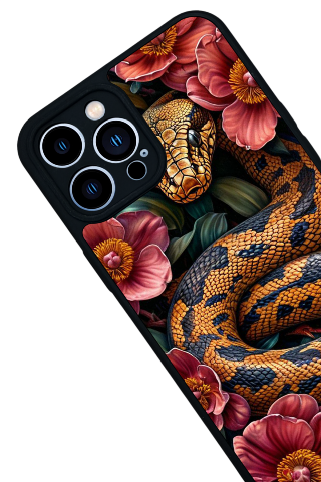 iPhone 12 Pro Max Uyumlu Yılan Tasarımlı Glossy Premium Kılıf