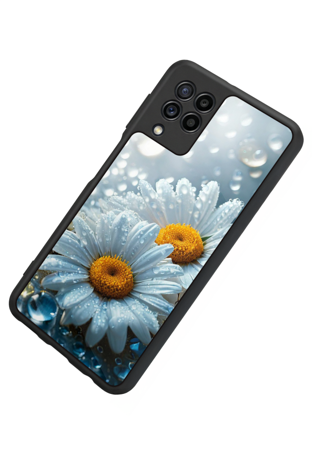 Samsung Galaxy M22 Uyumlu Cicek Tasarımlı Glossy Premium Kılıf