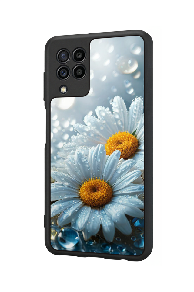 Samsung Galaxy M22 Uyumlu Cicek Tasarımlı Glossy Premium Kılıf