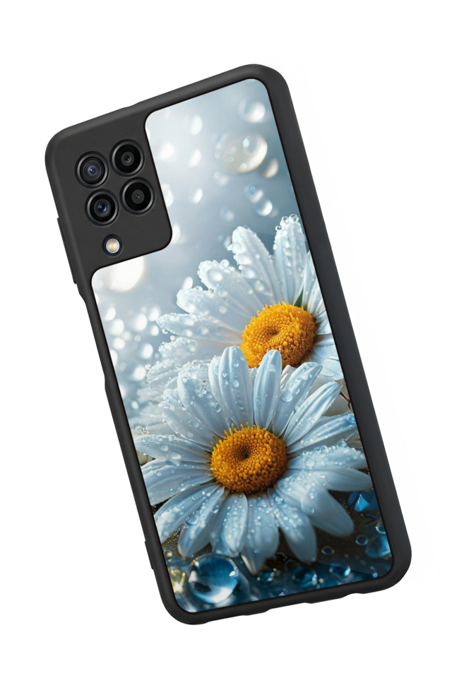 Samsung Galaxy M22 Uyumlu Cicek Tasarımlı Glossy Premium Kılıf