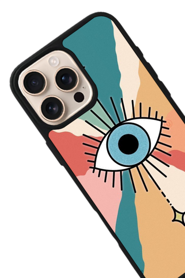 iPhone 15 Pro Uyumlu Göz Tasarımlı Glossy Premium Kılıf