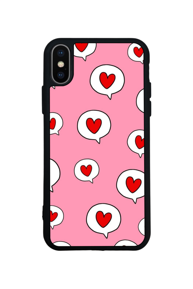 iPhone XS Max Uyumlu Kalp Love Tasarımlı Glossy Premium Kılıf