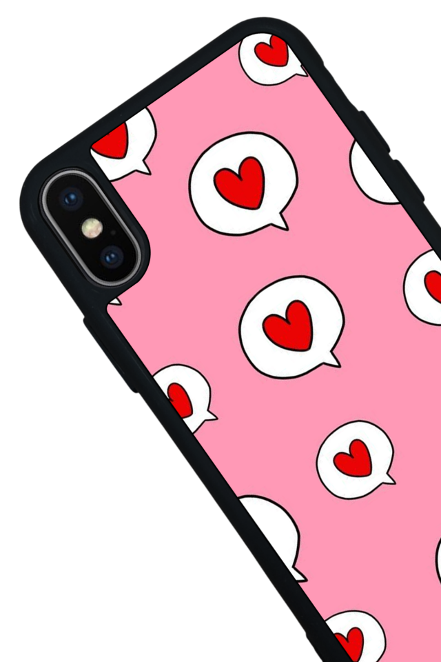 iPhone XS Max Uyumlu Kalp Love Tasarımlı Glossy Premium Kılıf