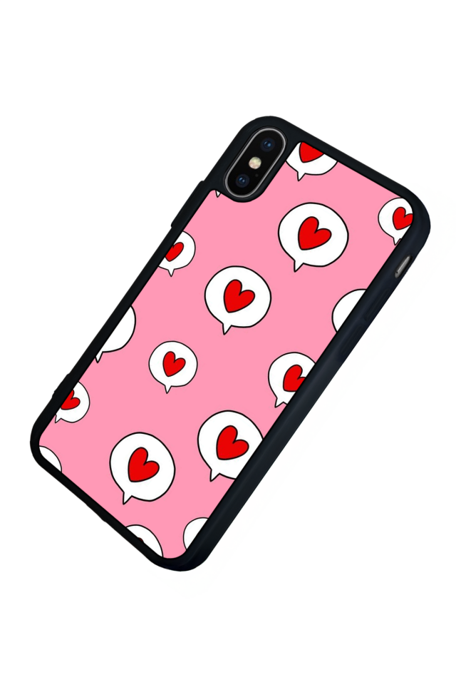 iPhone XS Max Uyumlu Kalp Love Tasarımlı Glossy Premium Kılıf
