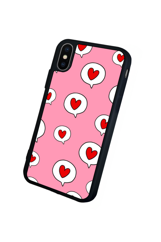 iPhone XS Max Uyumlu Kalp Love Tasarımlı Glossy Premium Kılıf
