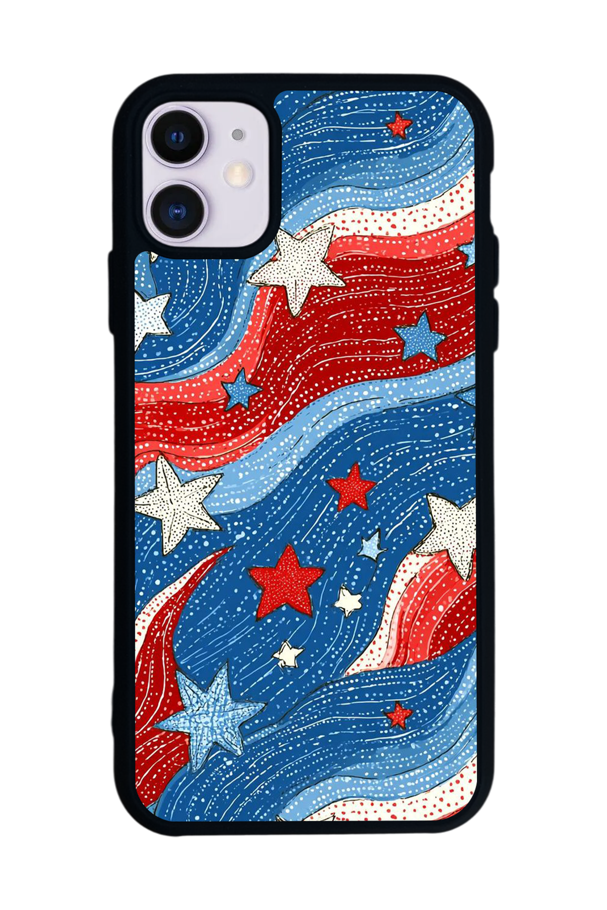 iPhone 11 Uyumlu Retro Yildizlar Tasarımlı Glossy Premium Kılıf