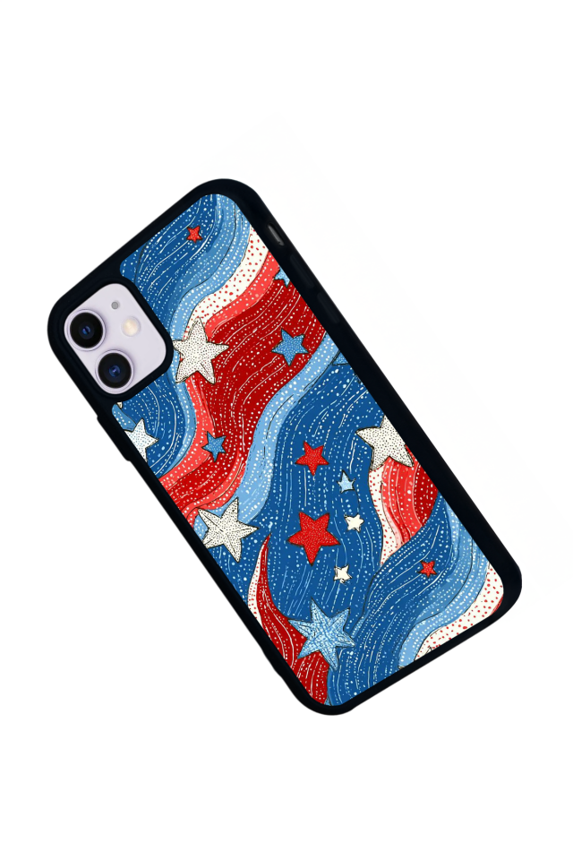 iPhone 11 Uyumlu Retro Yildizlar Tasarımlı Glossy Premium Kılıf