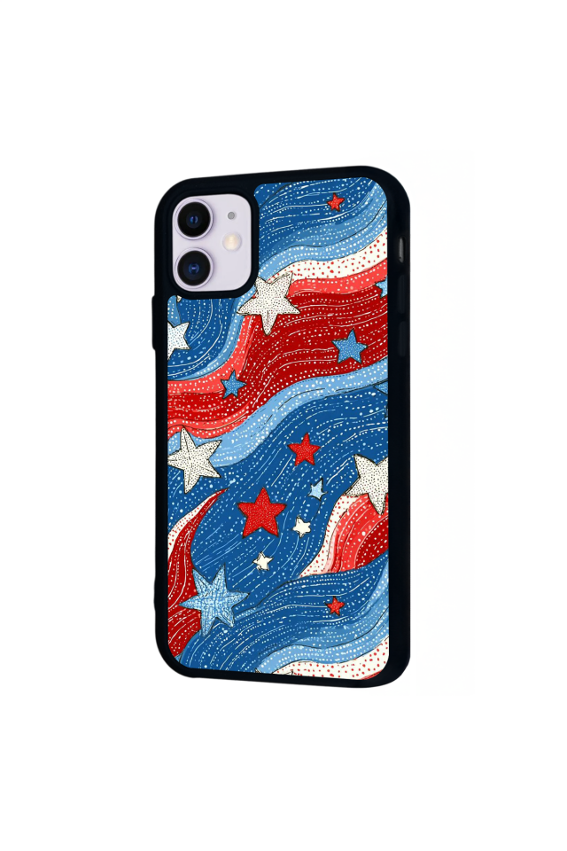 iPhone 11 Uyumlu Retro Yildizlar Tasarımlı Glossy Premium Kılıf