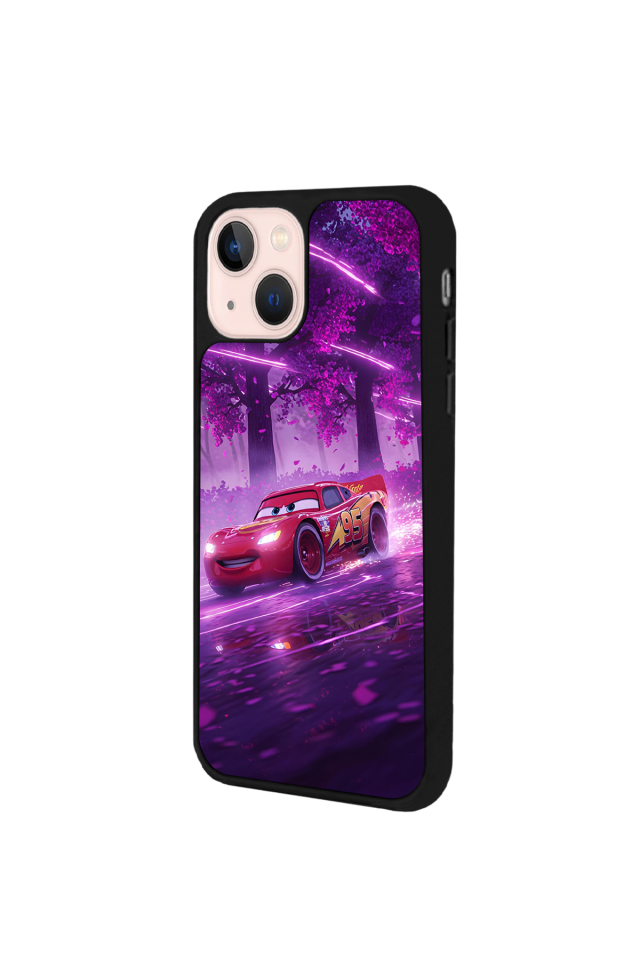 iPhone 14 Plus Uyumlu Şimsek McQueen Tasarımlı Glossy Premium Kılıf