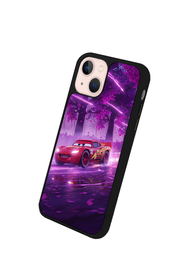 iPhone 14 Plus Uyumlu Şimsek McQueen Tasarımlı Glossy Premium Kılıf