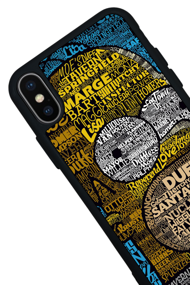 iPhone X/ XS Uyumlu The Simpsons Tasarımlı Glossy Premium Kılıf