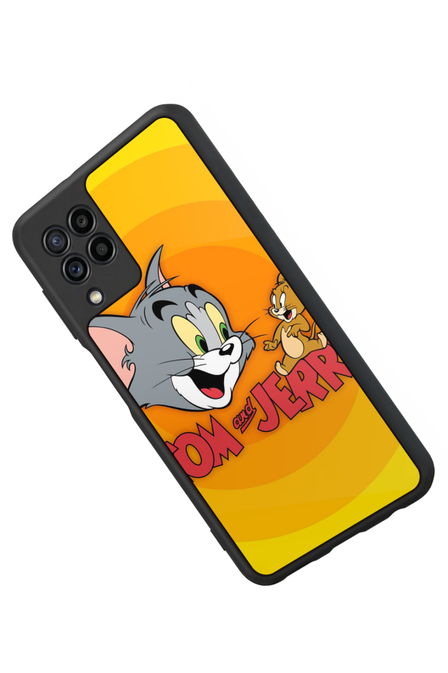 Samsung Galaxy M32 Uyumlu Tom And Jerry Tasarımlı Glossy Premium Kılıf