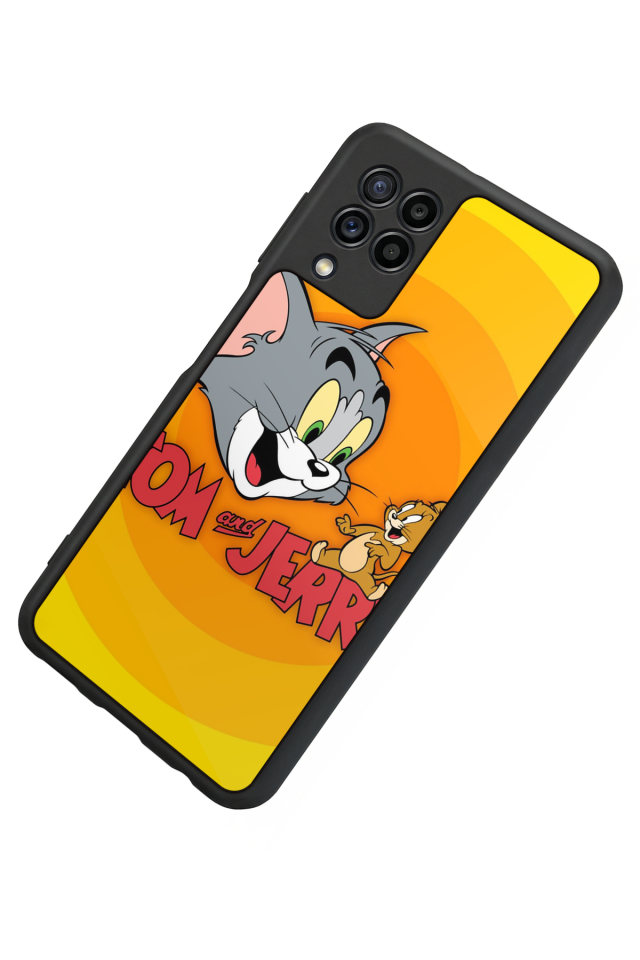 Samsung Galaxy M32 Uyumlu Tom And Jerry Tasarımlı Glossy Premium Kılıf