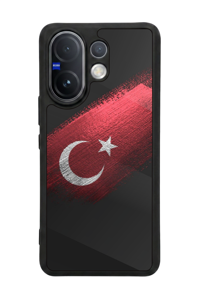 Vivo V60 Uyumlu Türk Bayragi Tasarımlı Glossy Premium Kılıf
