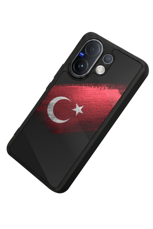 Vivo V60 Uyumlu Türk Bayragi Tasarımlı Glossy Premium Kılıf