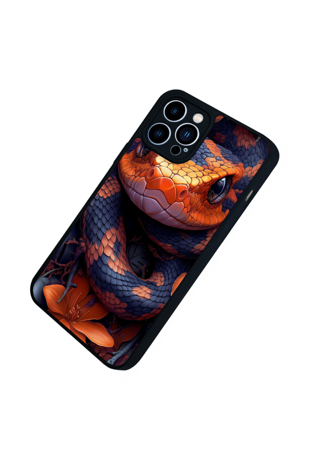 iPhone 12 Pro Max Uyumlu Yılan Tasarımlı Glossy Premium Kılıf