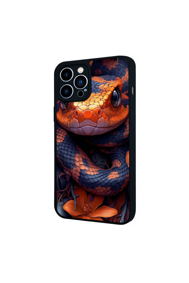 iPhone 12 Pro Max Uyumlu Yılan Tasarımlı Glossy Premium Kılıf