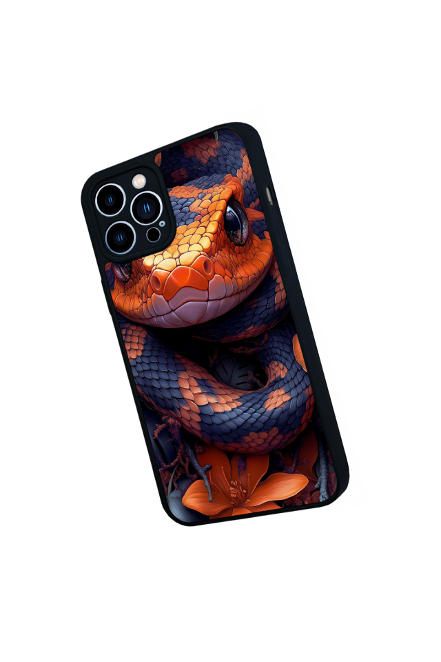 iPhone 12 Pro Max Uyumlu Yılan Tasarımlı Glossy Premium Kılıf