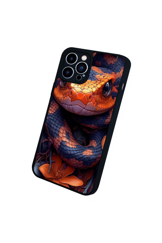 iPhone 12 Pro Max Uyumlu Yılan Tasarımlı Glossy Premium Kılıf