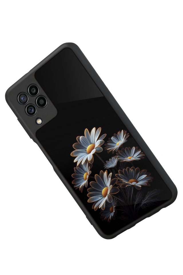 Samsung Galaxy M22 Uyumlu Cicek Tasarımlı Glossy Premium Kılıf