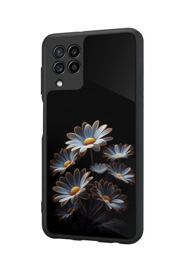 Samsung Galaxy M22 Uyumlu Cicek Tasarımlı Glossy Premium Kılıf