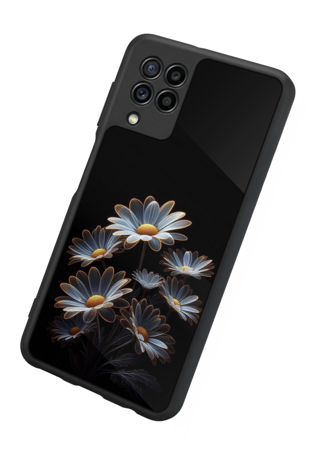 Samsung Galaxy M22 Uyumlu Cicek Tasarımlı Glossy Premium Kılıf