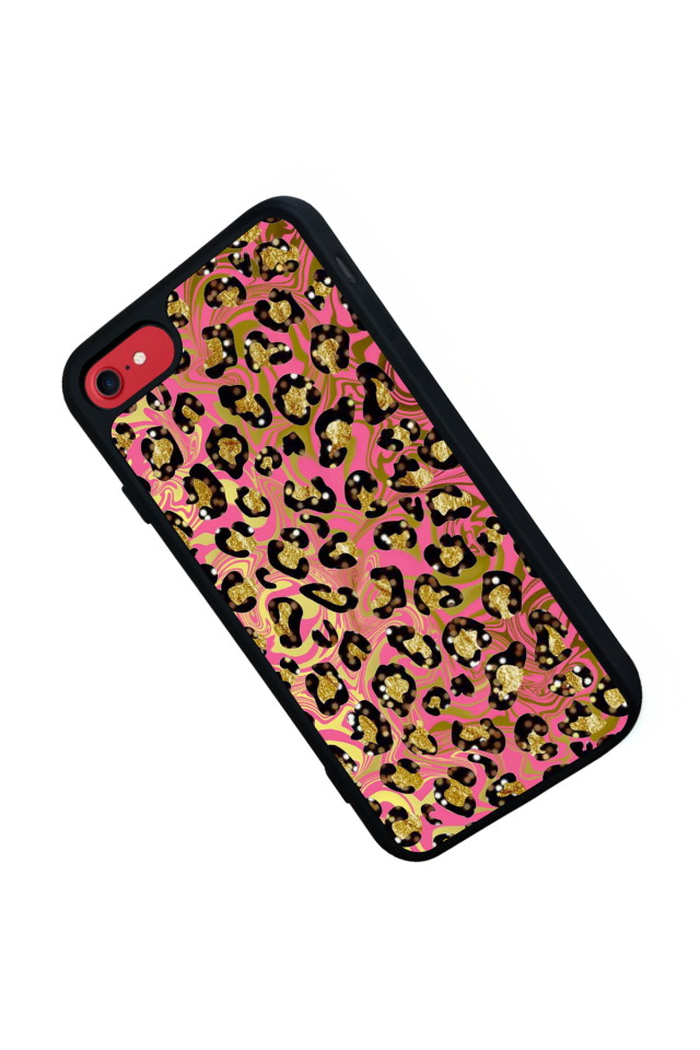 iPhone 8 Uyumlu Hologram Leopar Tasarımlı Glossy Premium Kılıf