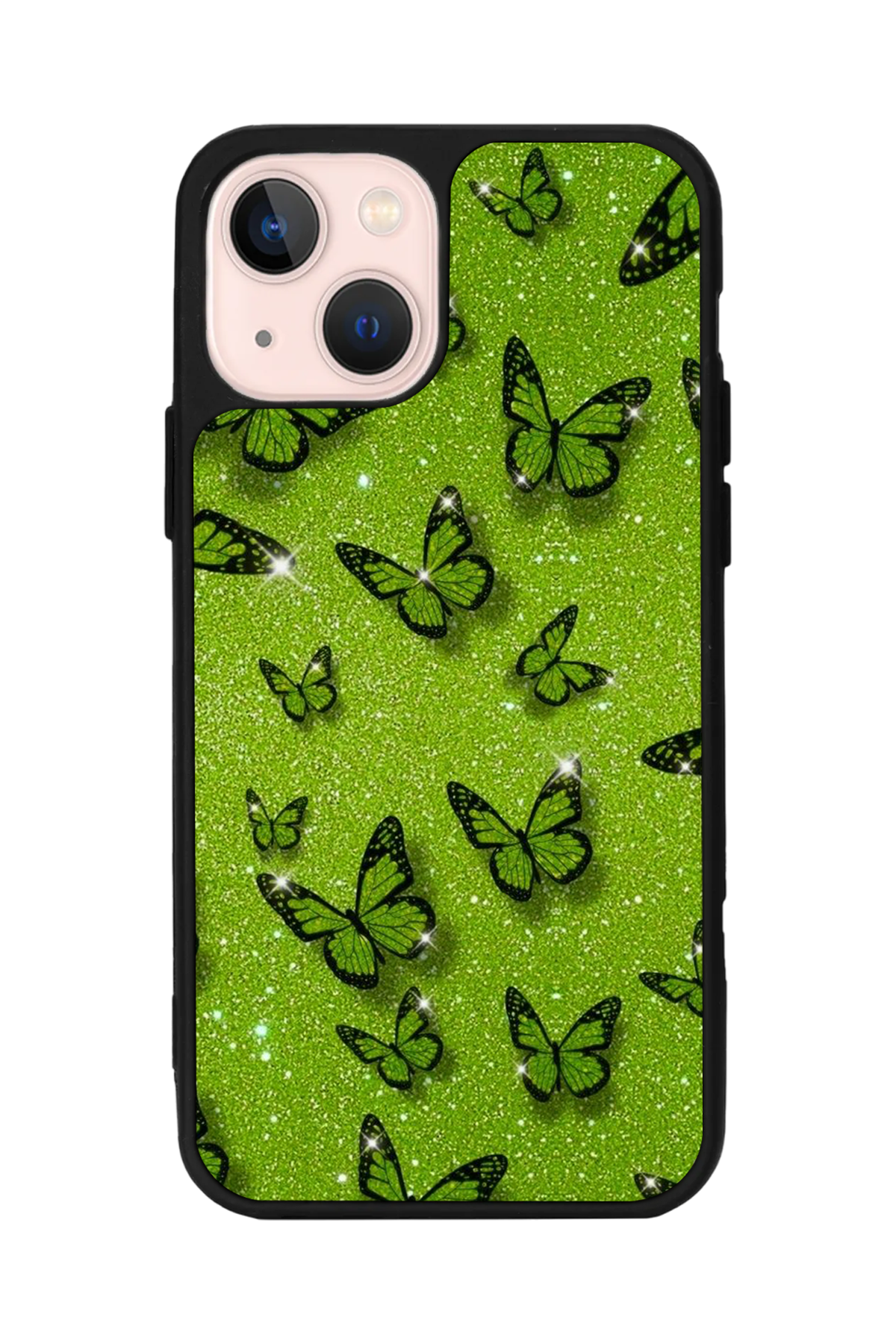 iPhone 13/14 Uyumlu Kelebek Tasarımlı Glossy Premium Kılıf