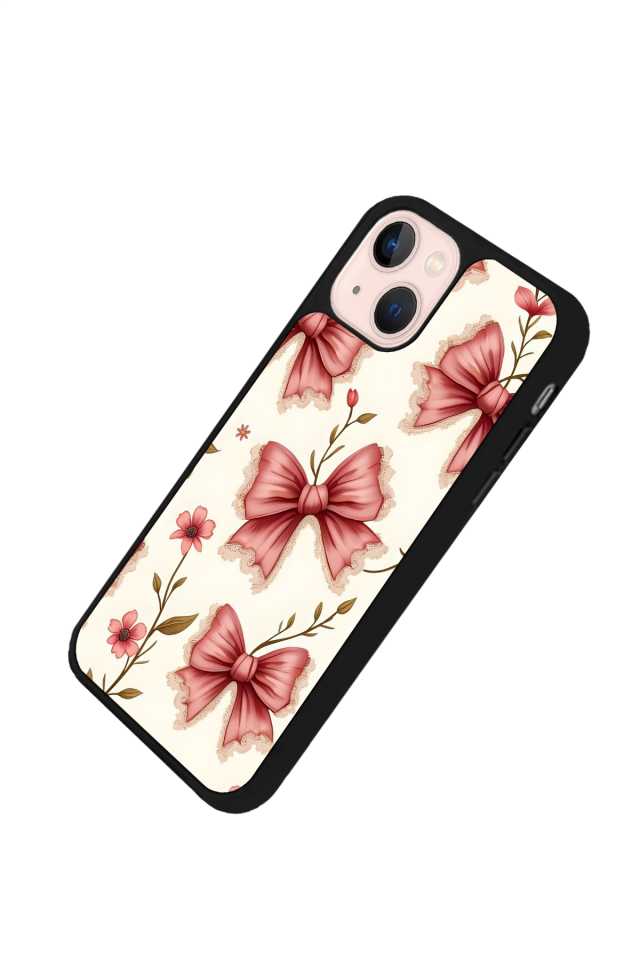iPhone 13 Mini Uyumlu Kurdele Tasarımlı Glossy Premium Kılıf