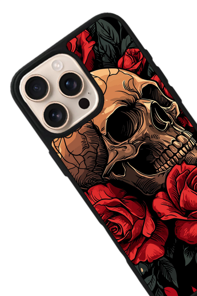 iPhone 15 Pro Uyumlu KuruKafa Tasarımlı Glossy Premium Kılıf