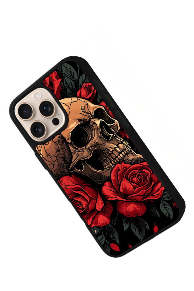 iPhone 15 Pro Uyumlu KuruKafa Tasarımlı Glossy Premium Kılıf