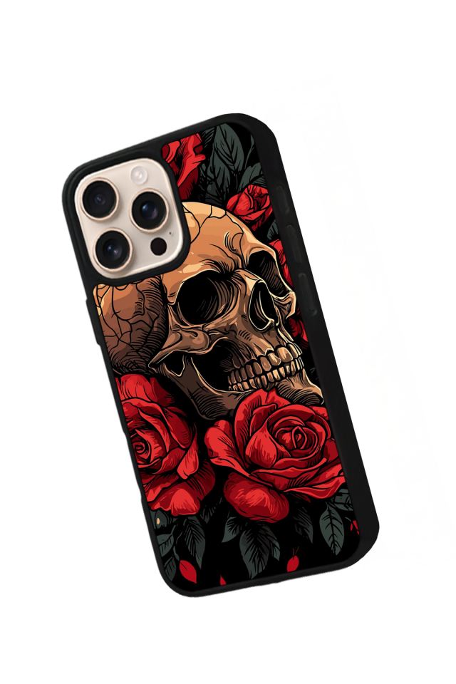 iPhone 15 Pro Uyumlu KuruKafa Tasarımlı Glossy Premium Kılıf