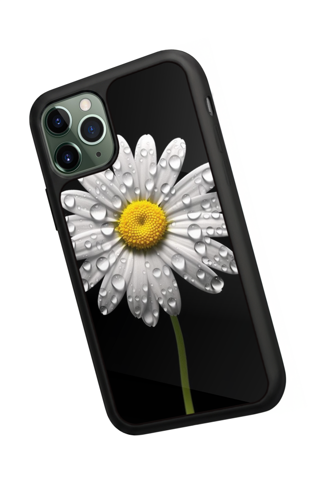 iPhone 11 Pro Max Uyumlu Papatya Tasarımlı Glossy Premium Kılıf