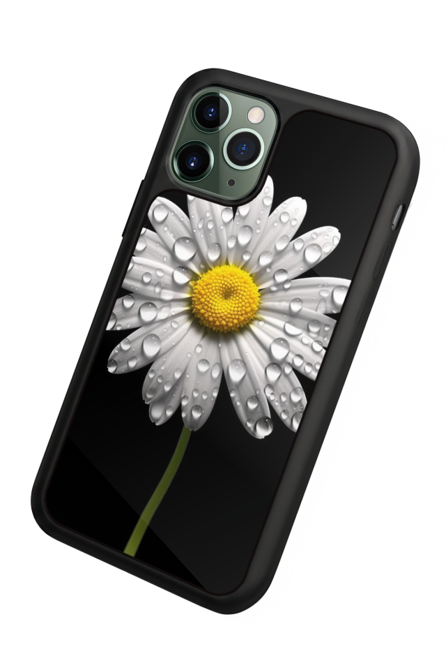 iPhone 11 Pro Max Uyumlu Papatya Tasarımlı Glossy Premium Kılıf