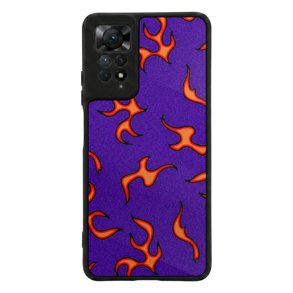Xiaomi Redmi Note 11 Pro Uyumlu Retro Flame Patterns Tasarımlı Glossy Premium Kılıf