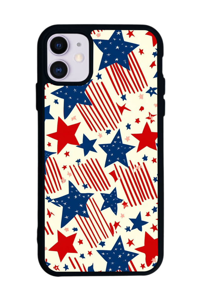 iPhone 11 Uyumlu Retro Yildizlar Tasarımlı Glossy Premium Kılıf