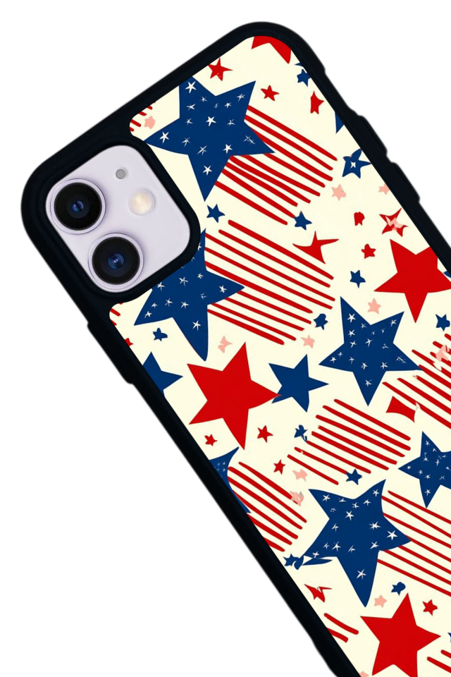 iPhone 11 Uyumlu Retro Yildizlar Tasarımlı Glossy Premium Kılıf