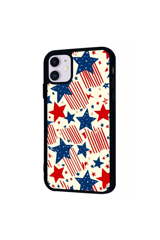 iPhone 11 Uyumlu Retro Yildizlar Tasarımlı Glossy Premium Kılıf