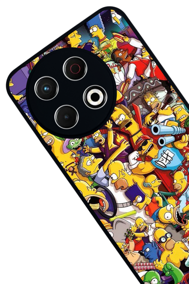 Tecno Spark 30 Pro Uyumlu The Simpsons Tasarımlı Glossy Premium Kılıf