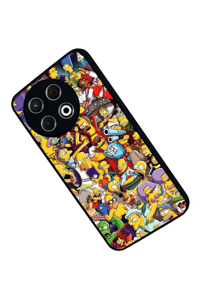 Tecno Spark 30 Pro Uyumlu The Simpsons Tasarımlı Glossy Premium Kılıf