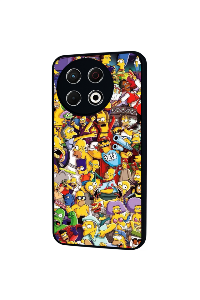Tecno Spark 30 Pro Uyumlu The Simpsons Tasarımlı Glossy Premium Kılıf