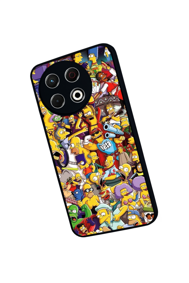 Tecno Spark 30 Pro Uyumlu The Simpsons Tasarımlı Glossy Premium Kılıf