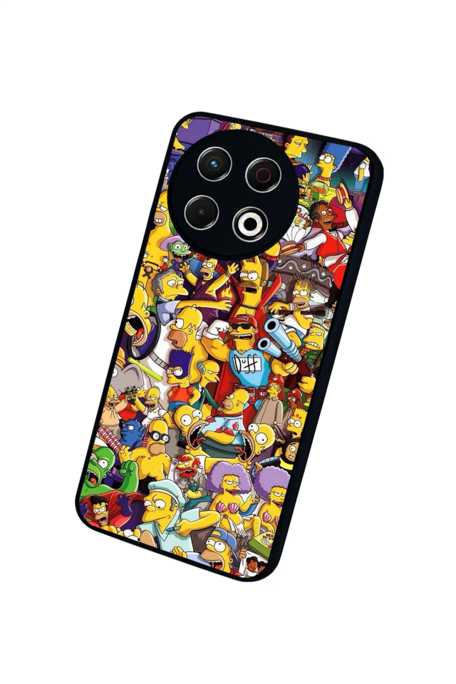 Tecno Spark 30 Pro Uyumlu The Simpsons Tasarımlı Glossy Premium Kılıf