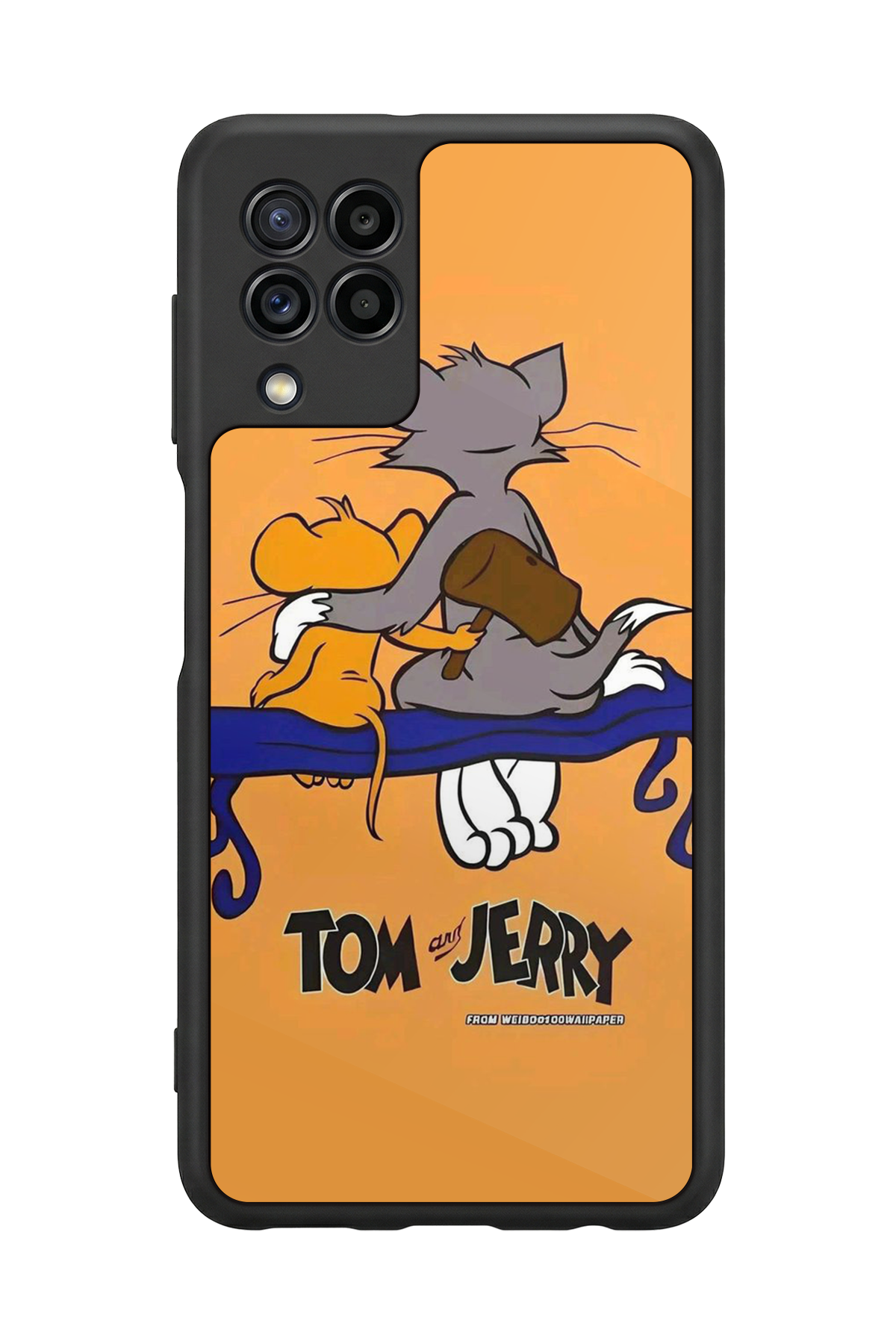 Samsung Galaxy M32 Uyumlu Tom And Jerry Tasarımlı Glossy Premium Kılıf