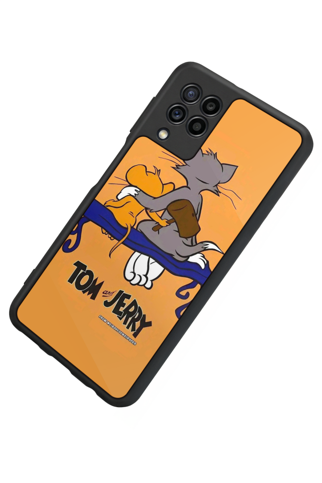 Samsung Galaxy M32 Uyumlu Tom And Jerry Tasarımlı Glossy Premium Kılıf