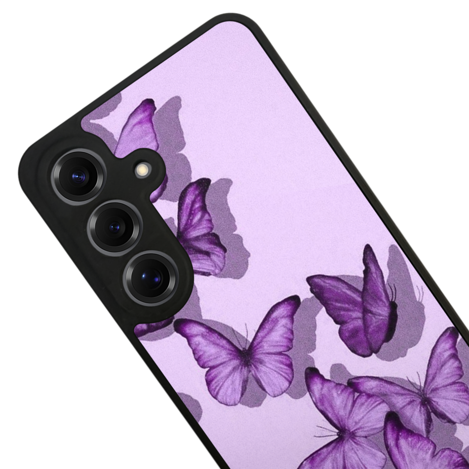 Samsung Galaxy S25 Uyumlu Kelebek Tasarımlı Glossy Premium Kılıf