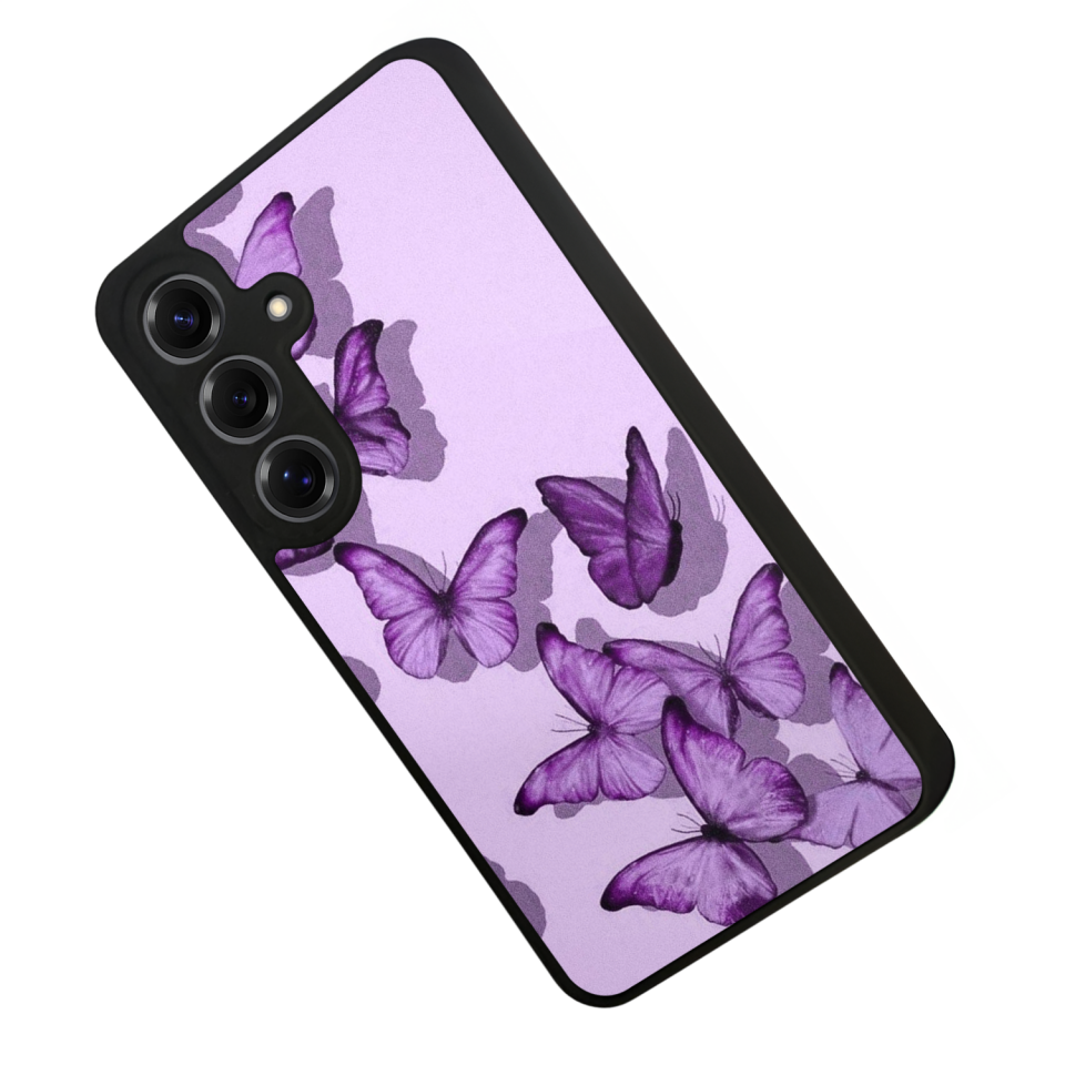 Samsung Galaxy S25 Uyumlu Kelebek Tasarımlı Glossy Premium Kılıf