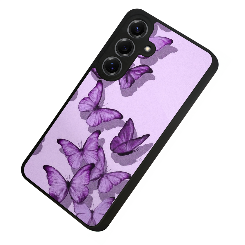Samsung Galaxy S25 Uyumlu Kelebek Tasarımlı Glossy Premium Kılıf