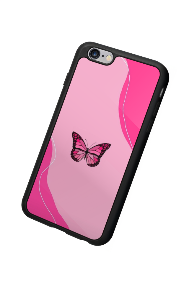 iPhone 6s Plus Uyumlu Kelebek Tasarımlı Glossy Premium Kılıf