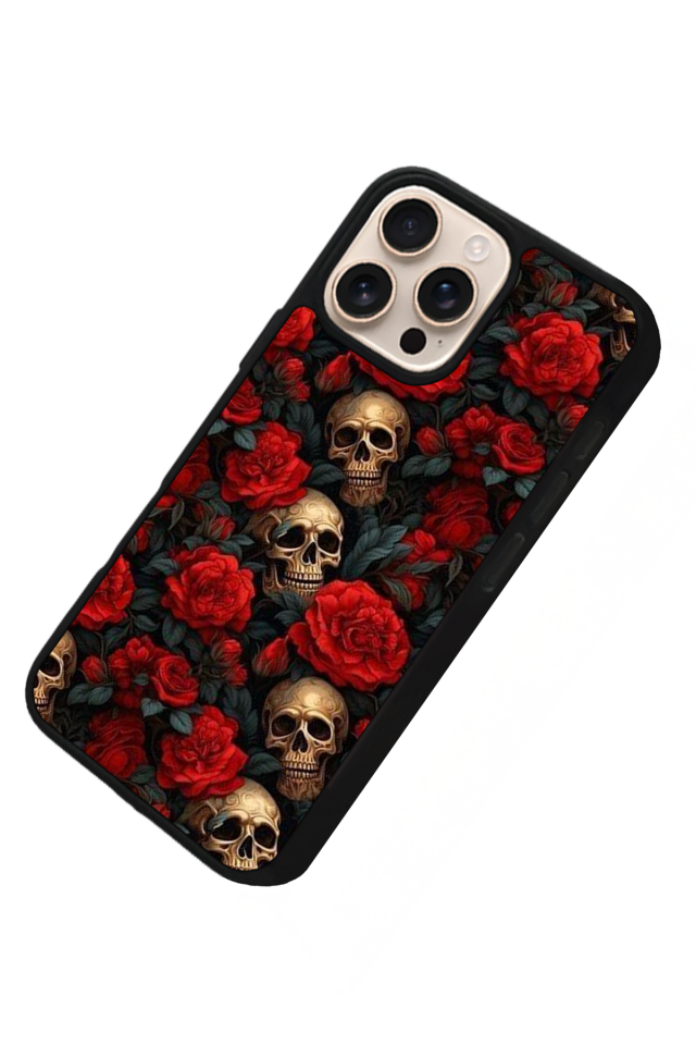 iPhone 15 Pro Uyumlu KuruKafa Tasarımlı Glossy Premium Kılıf